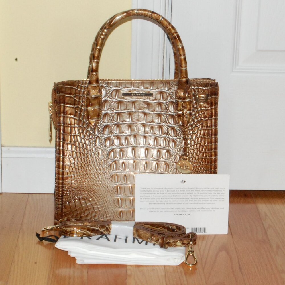 NWT Brahmin Small Caroline Cappuccino Ombre Melbourne Satchel